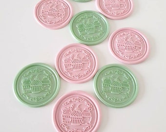 Sceaux de cire pour cupcakes - Tampon de cire à pâtisserie - Stickers de sceaux de cire pour décoration de journal