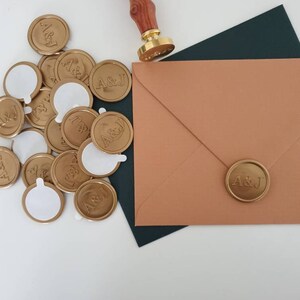 Custom Wax Seal Stickers for Wedding Invitations Initial Wax Stickers for Envelopes Wedding Invitation Wax Seal Stamp image 9