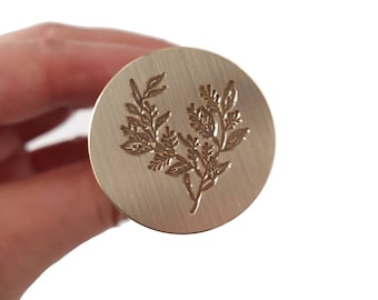 Leaf Stem Wax Seal Stamp, Handmade Wax Stamp- DIY Wax Seals, Wax Stamp, Fast Delivery