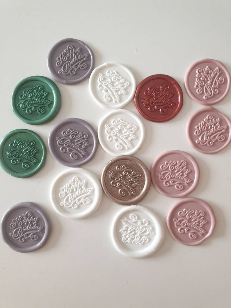 Happy Birthday Self Adhesive Wax Seal Stickers , Birthday Wax Seal Stamps image 7