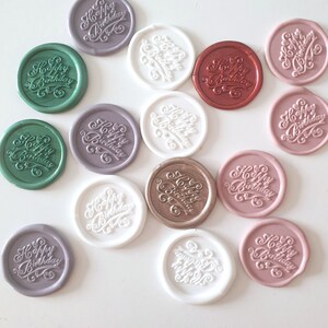 Happy Birthday Self Adhesive Wax Seal Stickers , Birthday Wax Seal Stamps image 1