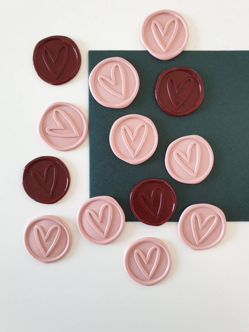 Heart Wax Seal Stickers for Wedding Stationery, Self Adhesive Wax Seals for Envelopes image 8