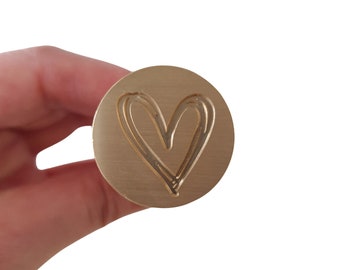 Heart wax sealing stamp for DIY wax seals- UK wax stamp stockist