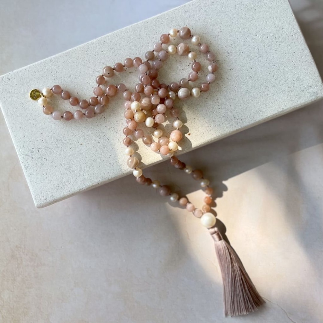 ★HARANG★ HR 48N_Malachite Moonstone Pearl Beads Necklace Beads Necklace - Moonstone – Moon Magic
