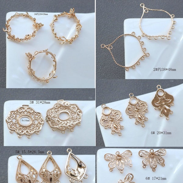 10pcs Earrings Perforated Tassel Charm pendant, DIY Finding handmade diy bracelet jewelry pendant