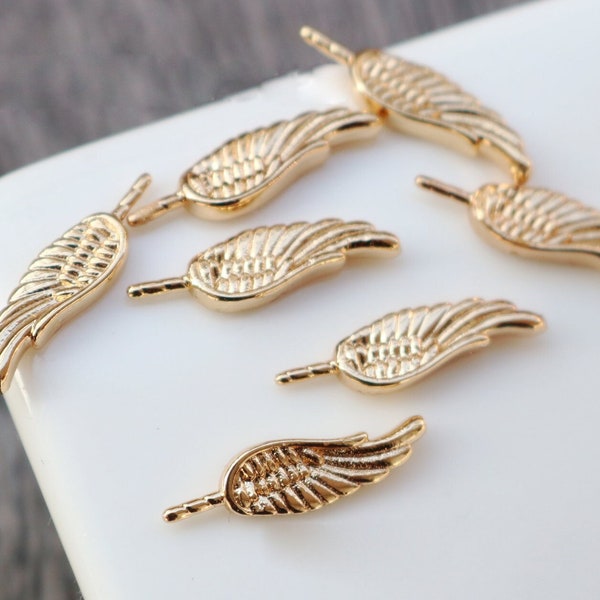 10pcs Angel wings Charm, 4x16mm feather Pendant Charm, DIY earrings necklace pendant Jewelry Making