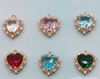 10pcs CZ Pave Love Charm, 16x14.5mm Zircon Love Pendant, Jewelry Making, Material Craft Supplies