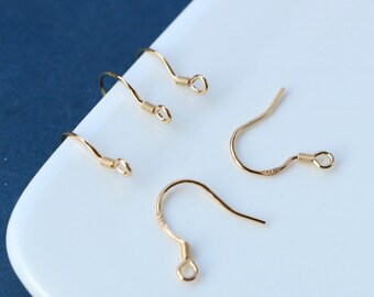 100PCS Real Gold Plated Brass Ear Wire Hooks 17*17.5mm Earring Hooks French Hook Ear Wires Earrings Findings Components