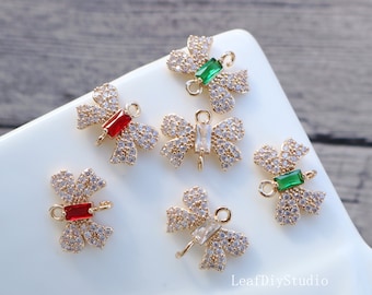10pcs Butterfly machine zircon Charm, 12X15.5mm pendant Zircon Charm CZ Pave Pendant Charm, DIY earrings necklace pendant Jewelry Making