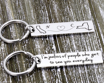 QIIER Long Distance Relationship Gift Leaving Keychain Boyfriend Gift Going Away Gift BFF If There Ever Comes A Day Keychain