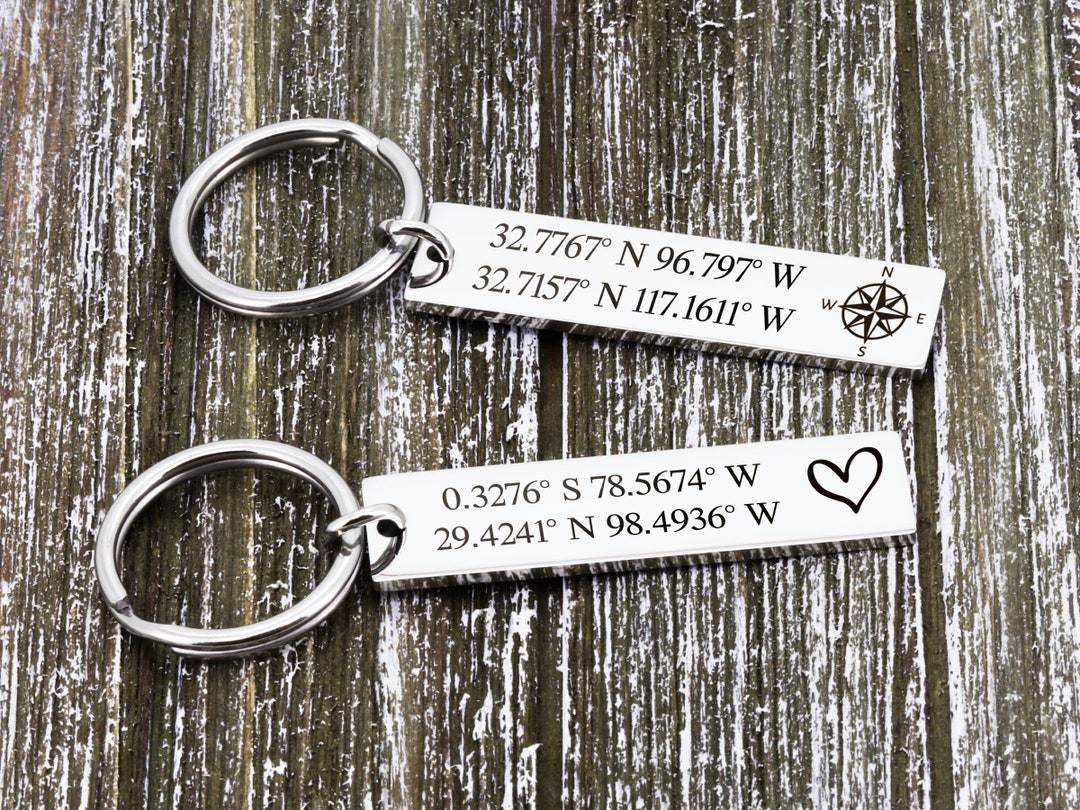 Coordinates Keychain, Where It All Began, Special Location, Trip