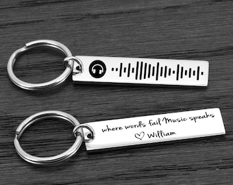 Song Keychain, Spotify Code Keychain, Music Keychain, Boyfriend keychain, Custom Album Music Gift, Gift for Him, Valentines Day Gift