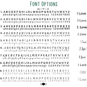 May include: Ten different font styles for the phrase "I Love You!" in black text on a white background. Each font style is numbered and includes uppercase and lowercase letters, numbers, and punctuation.