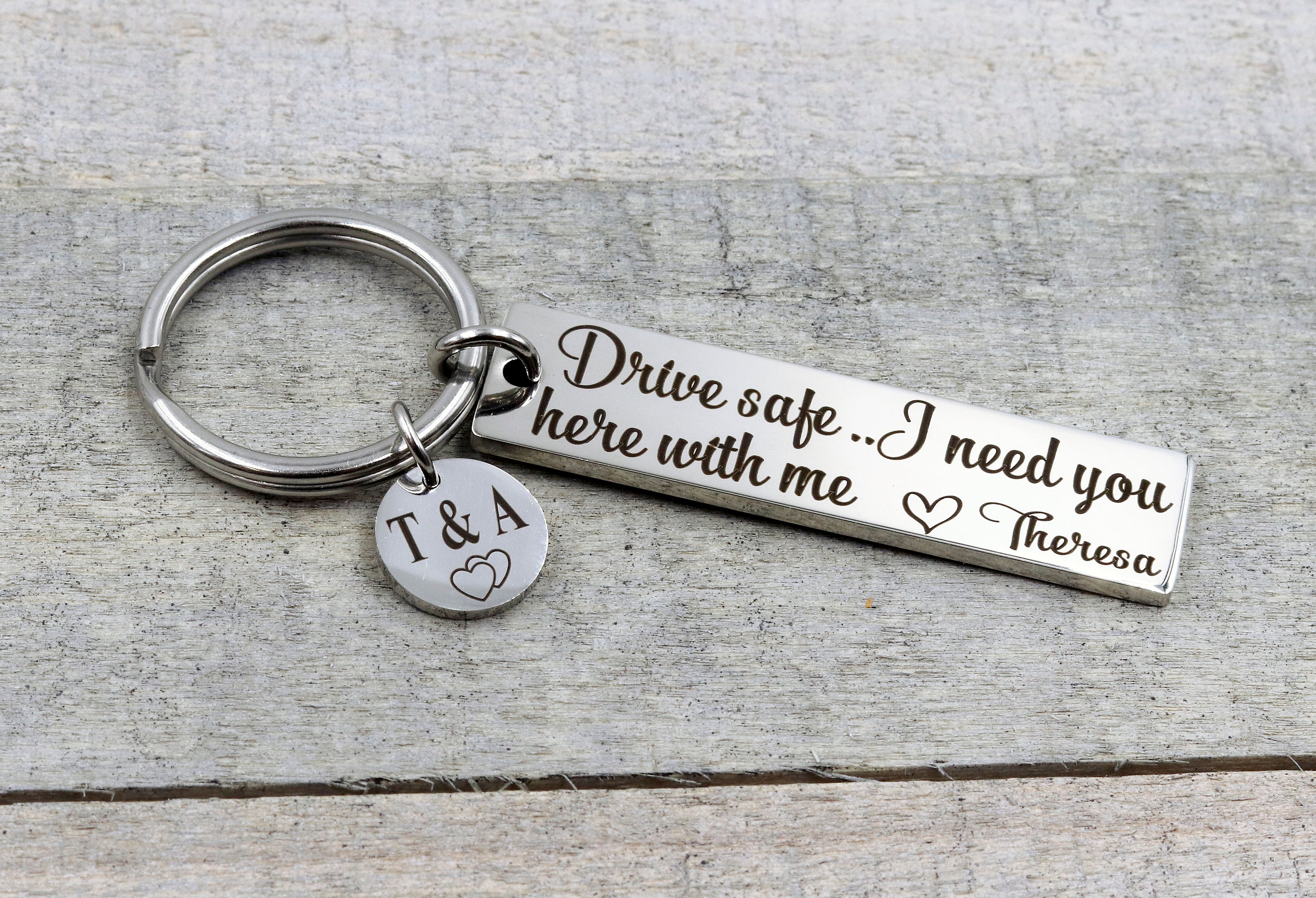 NOLITOY Key Chain Keyrings for Car Keys Drive Safe Gift Husband Wife  Keychain Drive Safe Key Ring Be Safe Keychain Mom Gift Stainless Key  Pendant