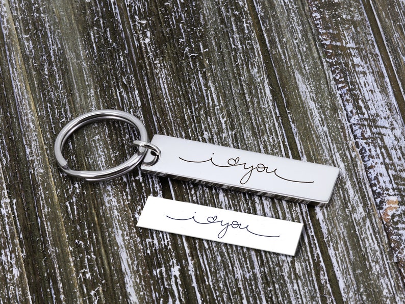 Keychain Cursive Handwriting Keychain, Customized Keychain, Signature Keychain ...