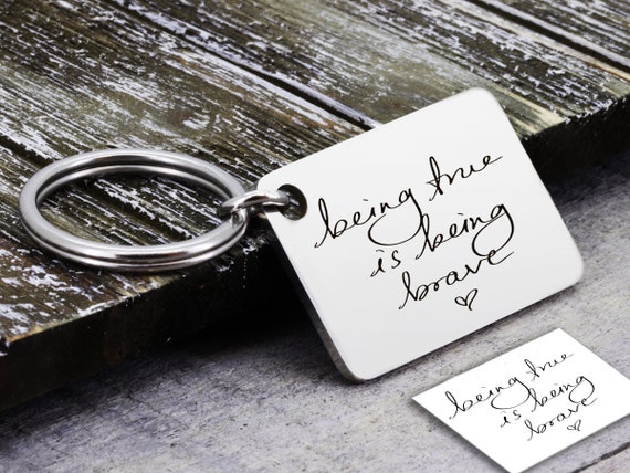 Actual Handwriting Keychain, Customized Keychain, Signature Keychain, Personalized Gift, Handwritten Keychain, In Memory of Gift, Loss Gift