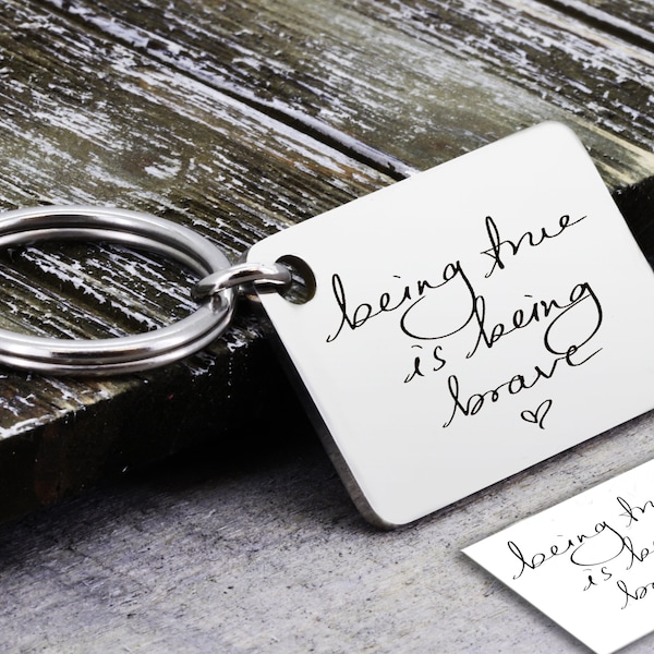 Actual Handwriting Keychain, Customized Keychain, Signature Keychain, Personalized Gift, Handwritten Keychain, In Memory of Gift, Loss Gift