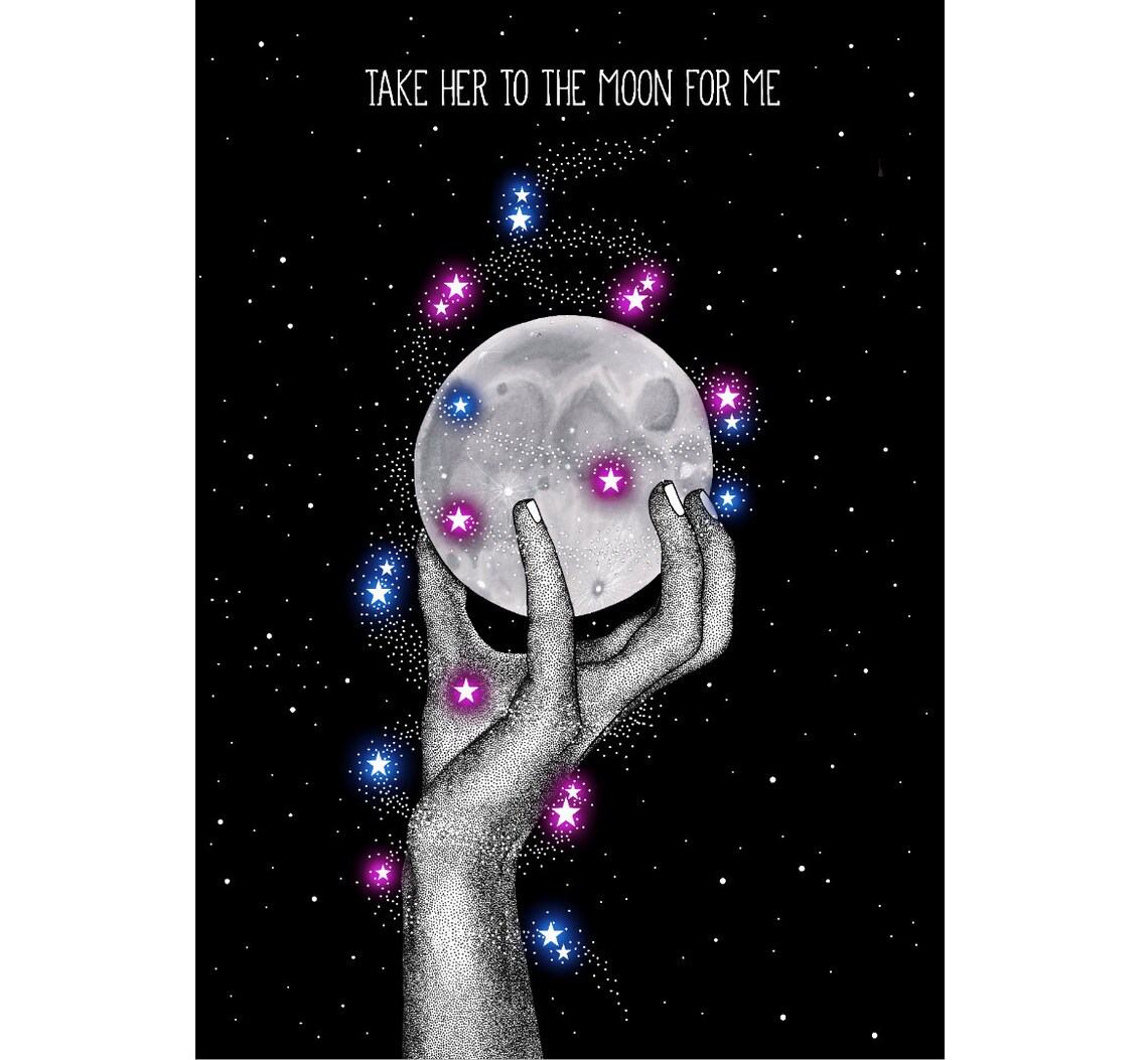 Inside Out Llévala a la luna por mí | Etsy