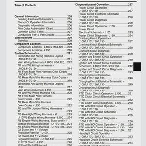 May include: An electrical manual's table of contents, detailing schematics, wiring harnesses, and circuit diagnostics. The text is black on white, offering a comprehensive guide to electrical systems, with measurements in cm.