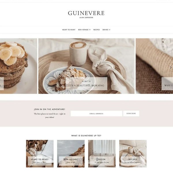 Guinevere WordPress Theme ~ Fully Responsive ~ Minimal & Feminine