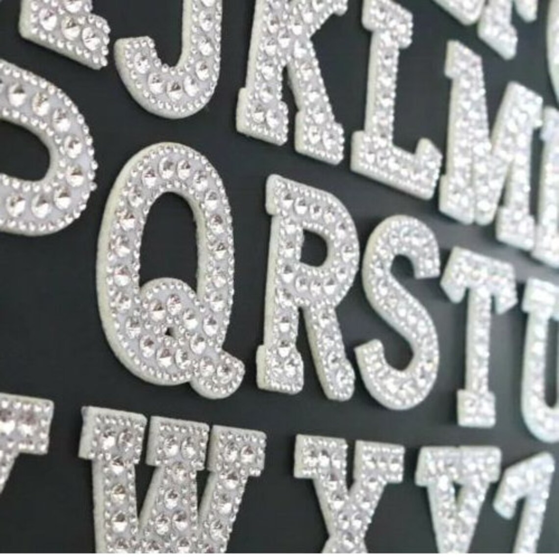 Rhinestone Sparkle Embroidered Letter Patches Sew on / Iron on Etsy