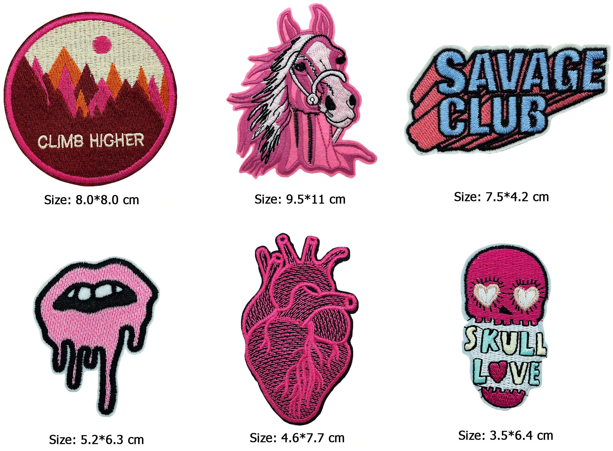 Pink Patches Embroidered Sew On / Iron On Applique Transfers Etsy