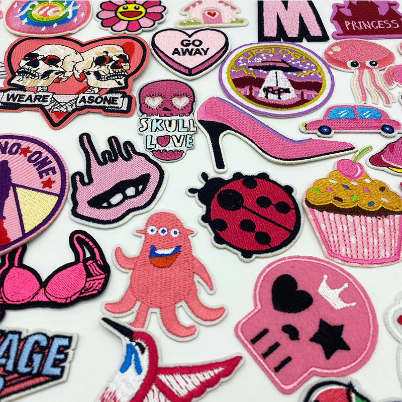 Pink Patches Embroidered Sew On / Iron On Applique Transfers Etsy