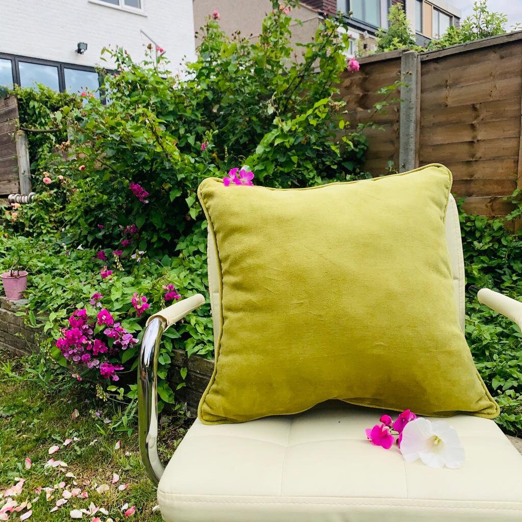 Luxury Lime Green Velvet Cushion Covers with matching Piping Etsy