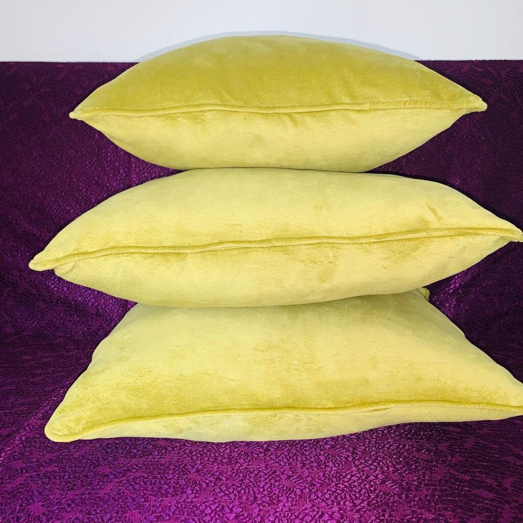 Luxury Lime Green Velvet Cushion Covers with matching Piping Etsy