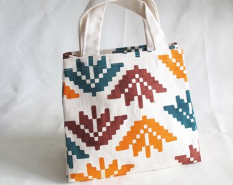 Printed canvas lunch bag