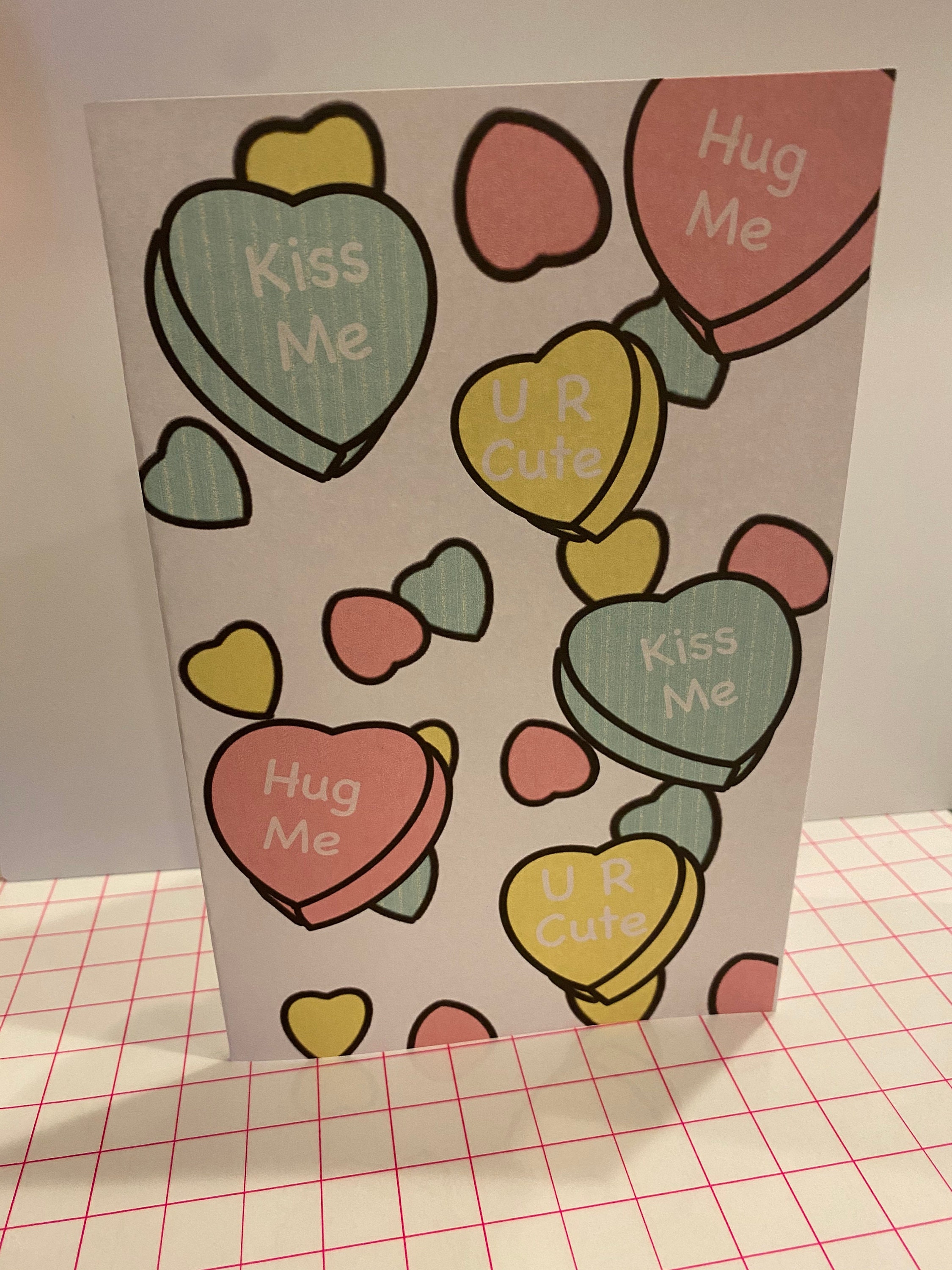 Valentine's Candy Hearts Card digital Download Etsy UK