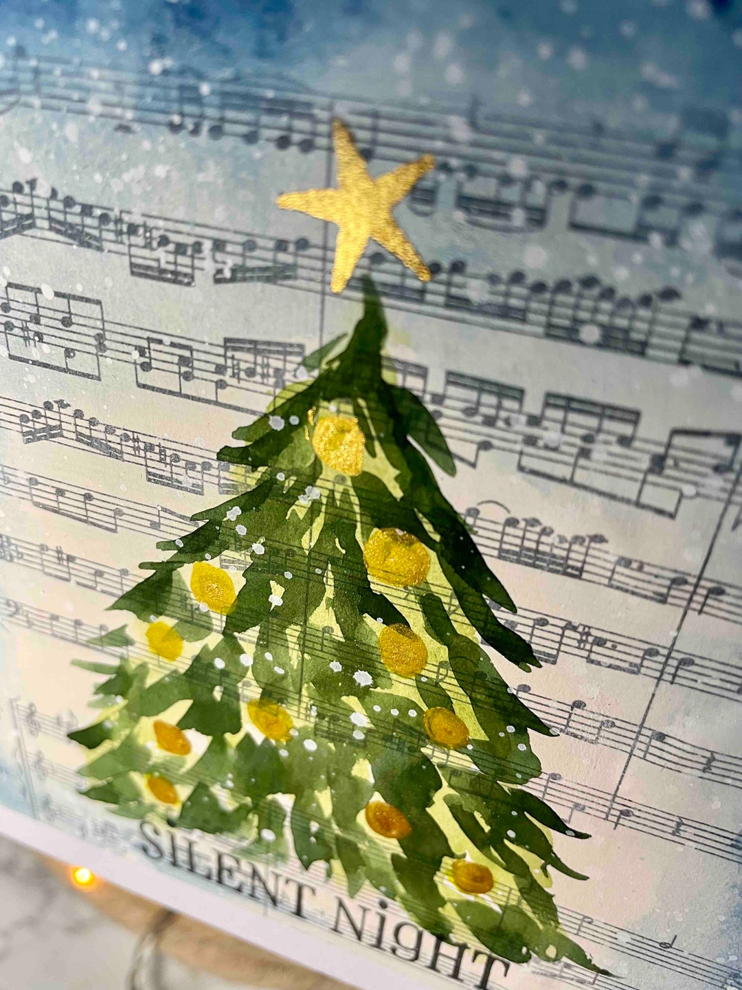 Hand Painted Vintage Style Christmas Tree NOT PRINT Etsy UK