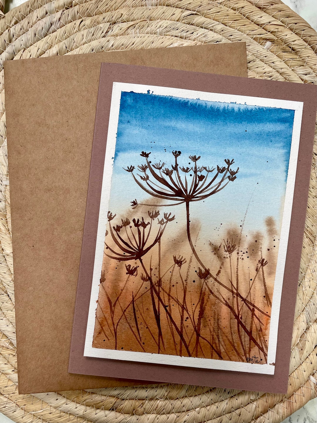 Watercolour Hand Painted Greetings Cards Grasses Cards Etsy