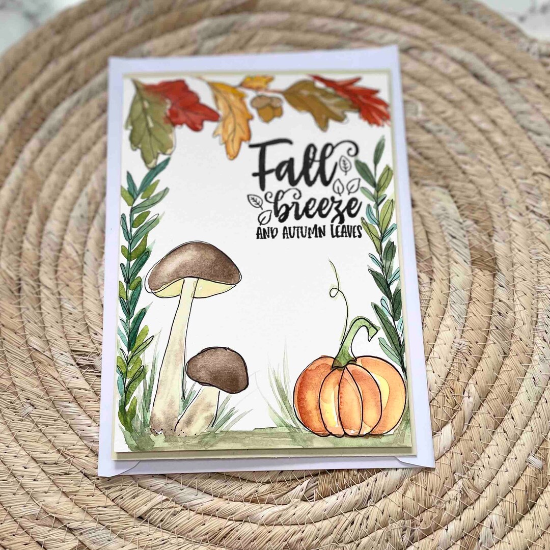 Watercolour Hand Painted Greetings Cards Autumn Leaves Etsy UK