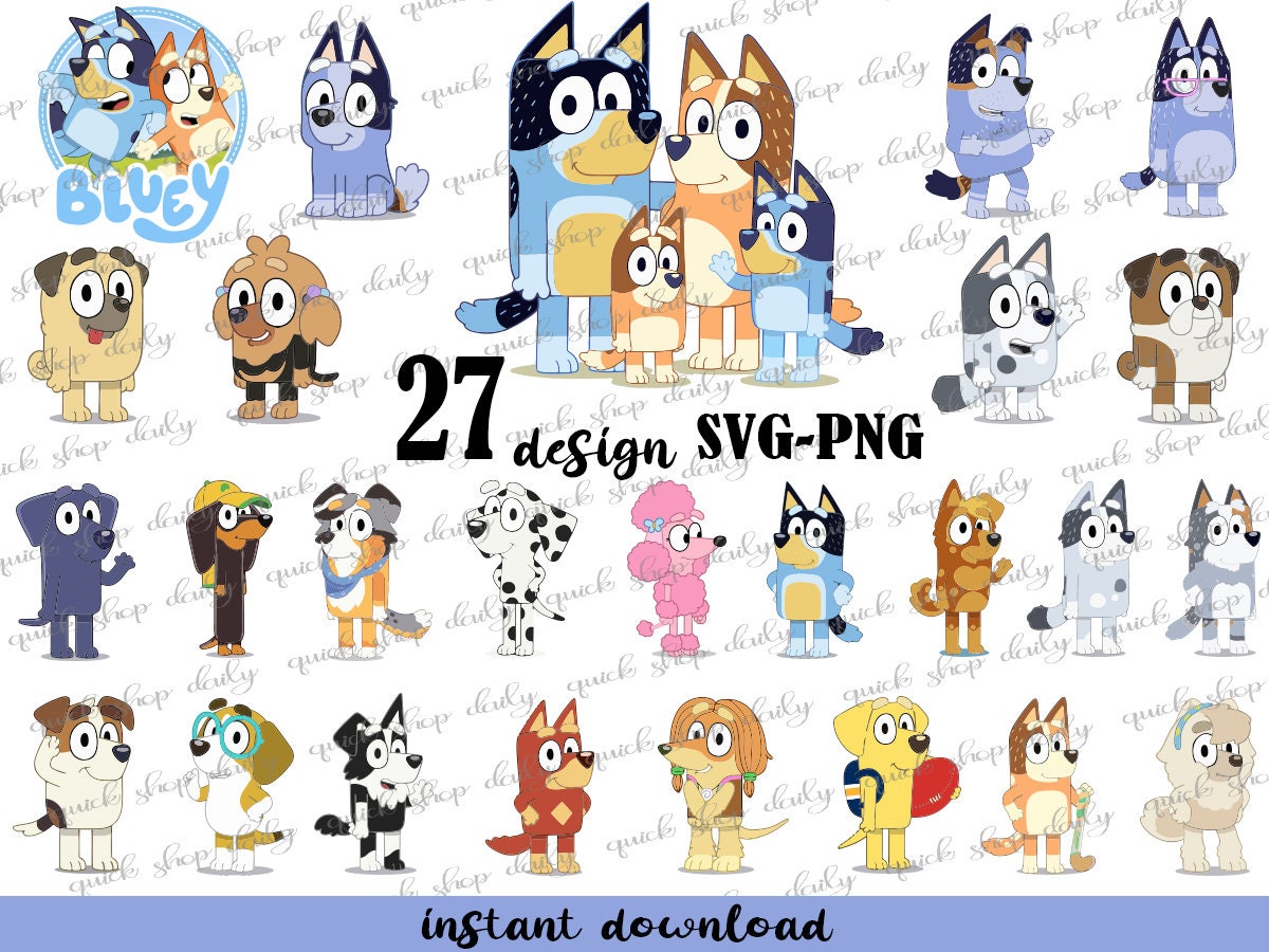 Download Fan Art Bluey SVG Bundle bluey svg bluey birthday bluey | Etsy