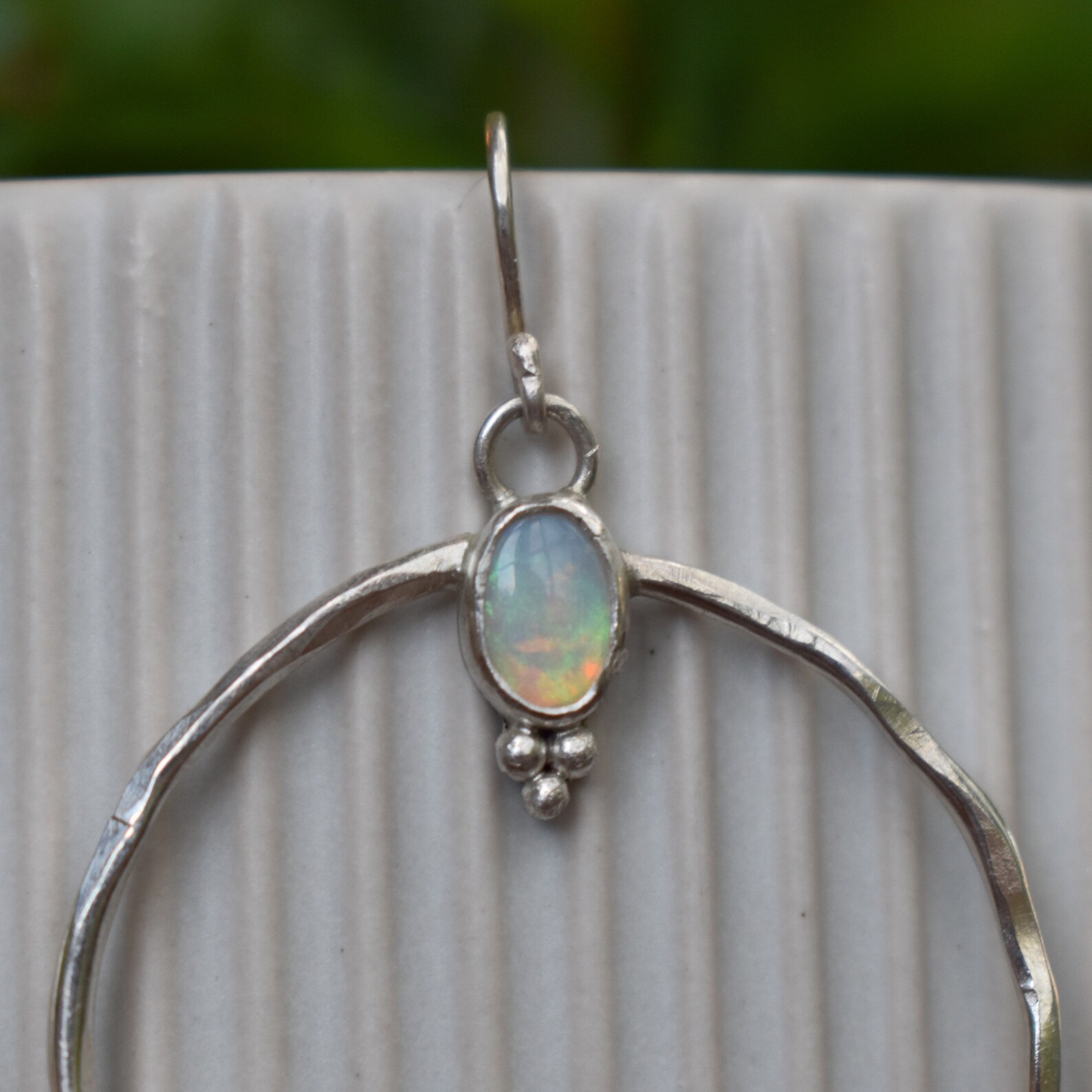 Sterling Silver & Australian Opal Hoops Earrings Handmade Etsy