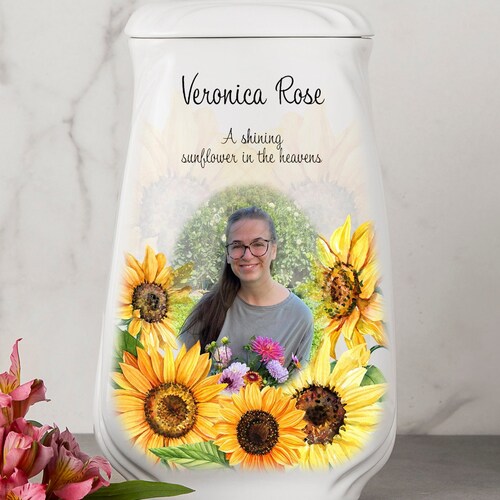 Personalized Sunflower Urn Personalized Human Urn Etsy