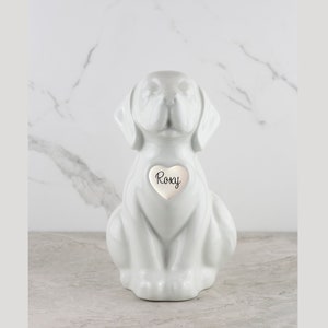Personalized White Dog Urn ~ Small ~ Quality Porcelain