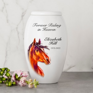 Horse Riding - Equestrian Themed Human Urn - Personalized Human Urn