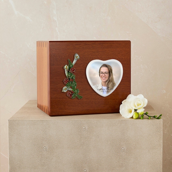 Rose & Lily Tribute Cremation Urn
