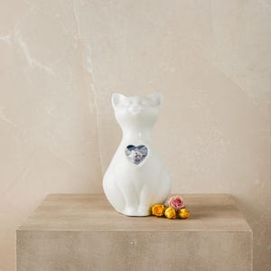 Personalized White Cat Urn ~ Quality Porcelain