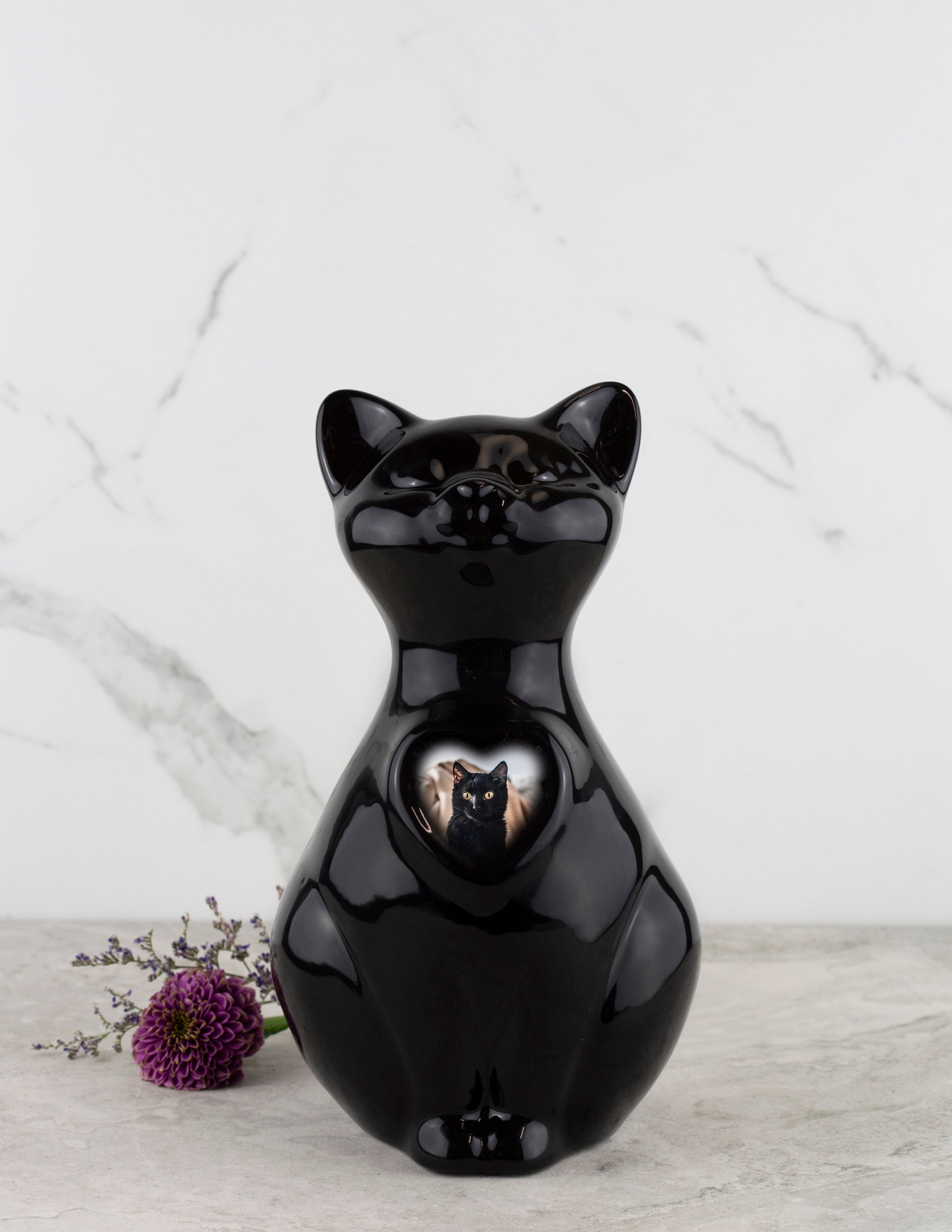 Personalized Black Cat Urn ~ Quality Porcelain