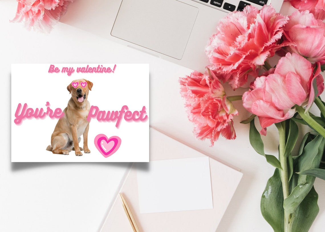 Dog Valentines Day Cards Custom Valentines Day Cards Dog Etsy