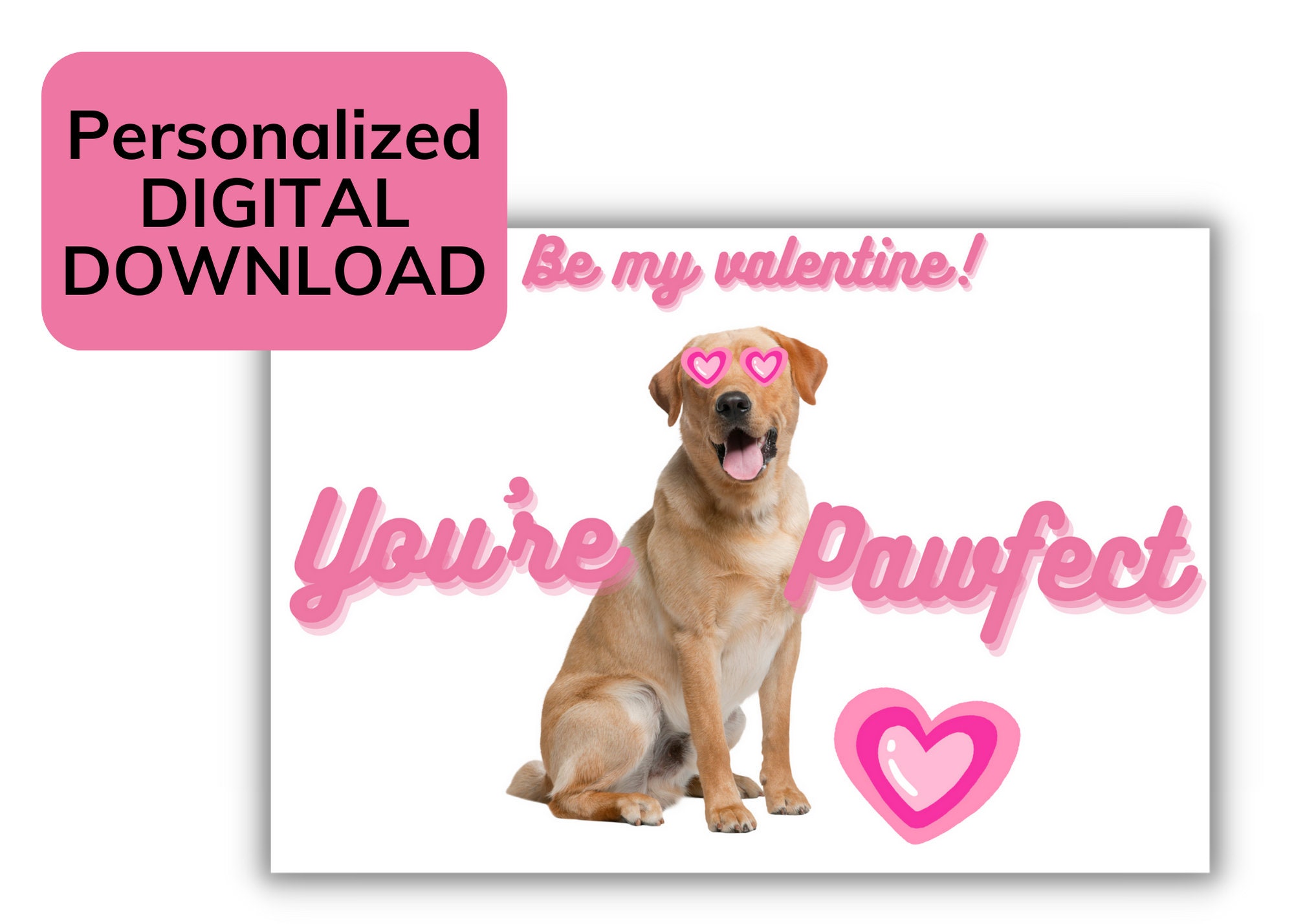 Dog Valentines Day Cards Custom Valentines Day Cards Dog Etsy