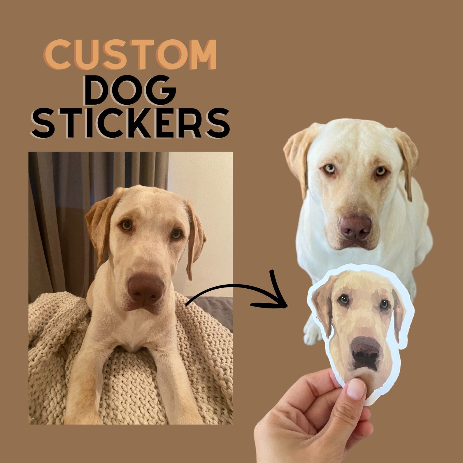 Custom Dog Stickers, Pet Sticker Bundle, Dog to Sticker From Photo