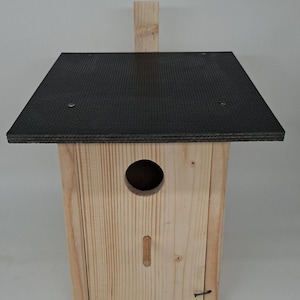 Nistkasten Nisthöhle für Vögel Vogelhaus Nistkasten zum Aufhängen Bruthöhle  mit 9mm Siebdruckplatte Einflugloch 45mm Natur (N1)