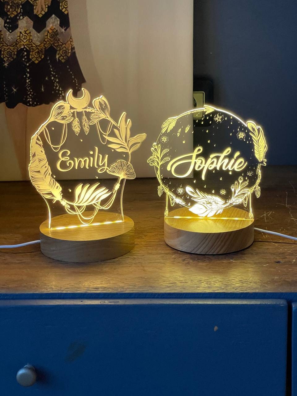 Custom night light Personalized lamp Baby acrylic night light Etsy