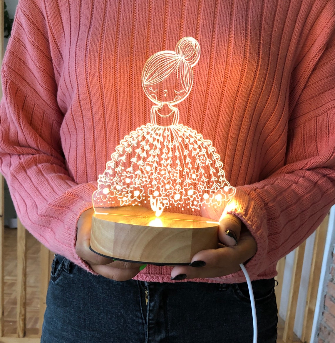 Night light personalised lamp girls baby girl nursery lamp Etsy