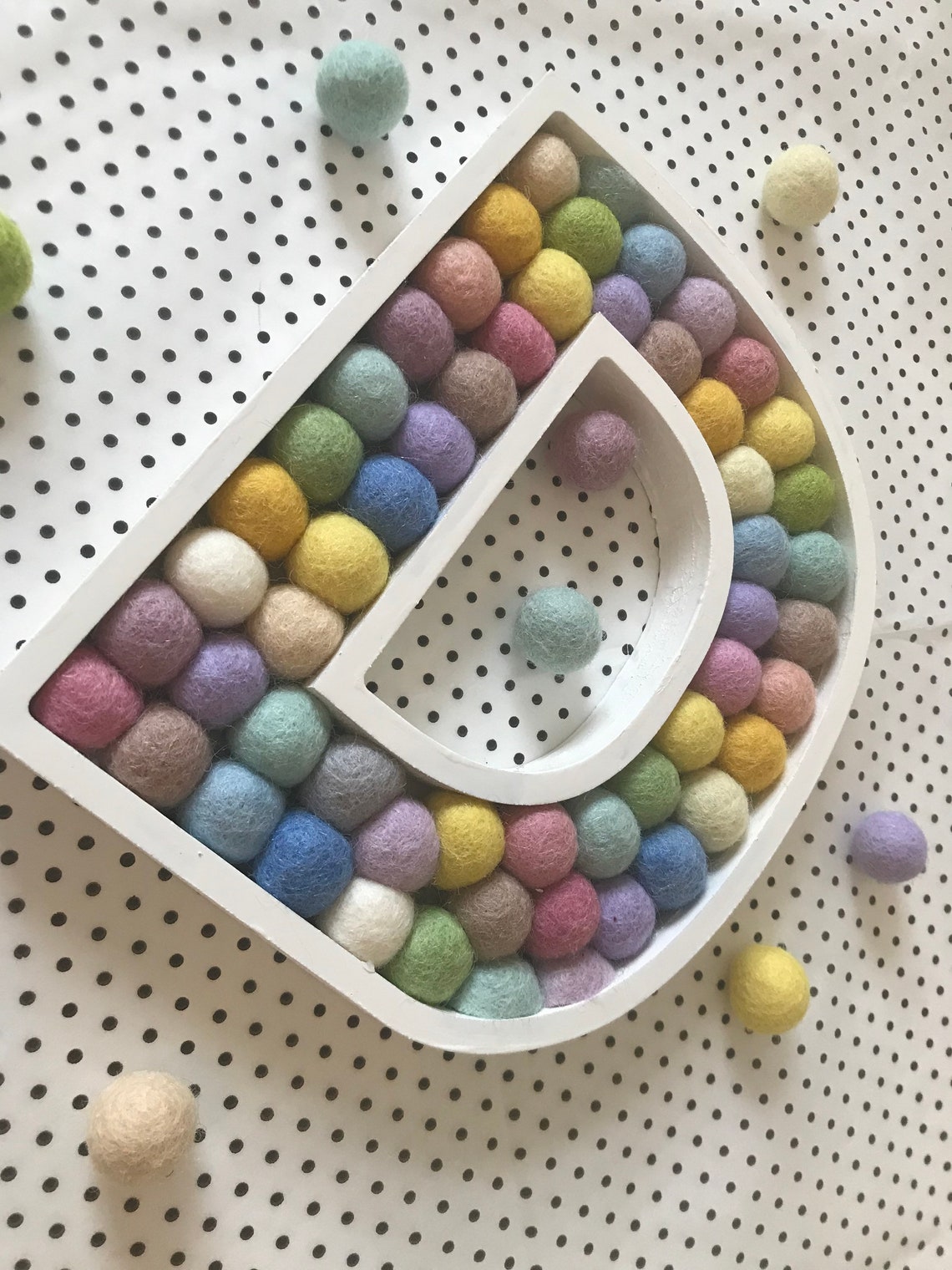 Wooden Felt Ball Letters AZ Fillable Letters Etsy UK