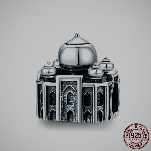 925 sterling silver taj mahal  beads, taj mahal charms, cute couple love charms beads, for, Pandora, couple gift charms, couple gift beads